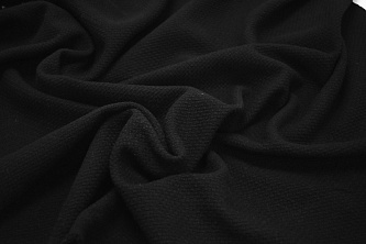 Пальтовая черная ткань W-129761
