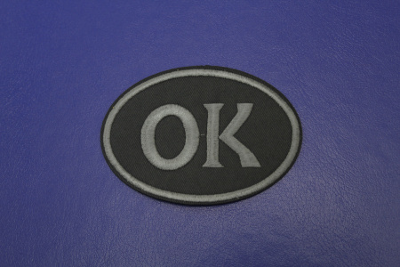 Термонаклейка черно-серая с надписью ОК W-133805