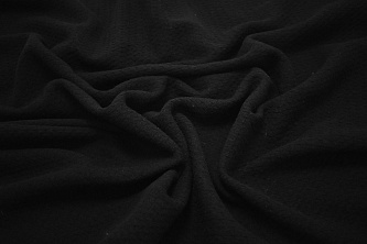 Пальтовая черная фактурная ткань W-132482