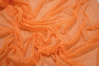 Сетка-стрейч оранжевого цвета W-125667