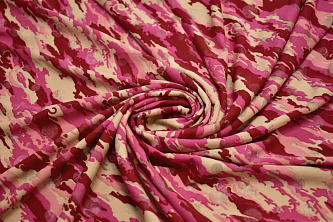 Трикотаж розово-бордовый абстракция геометрия W-133045