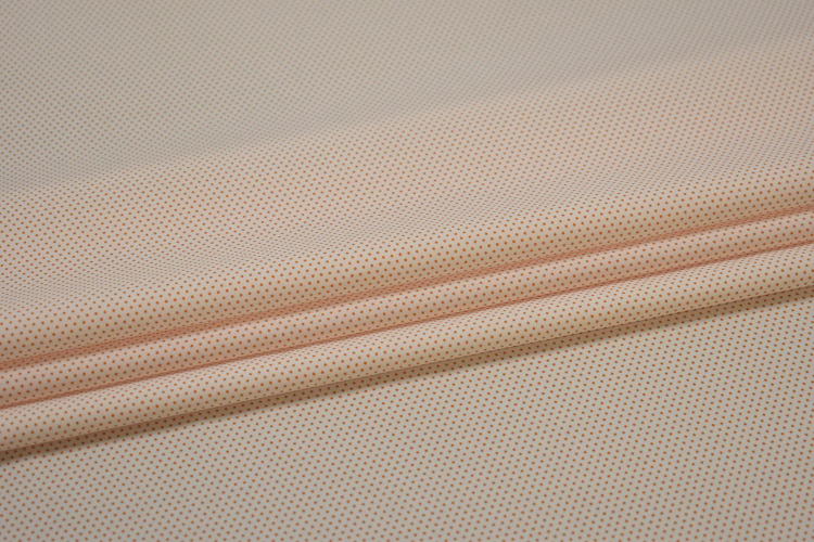 Рубашечная молочная оранжевая ткань горох W-132328