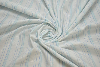 Рубашечная белая ткань полоска W-132017