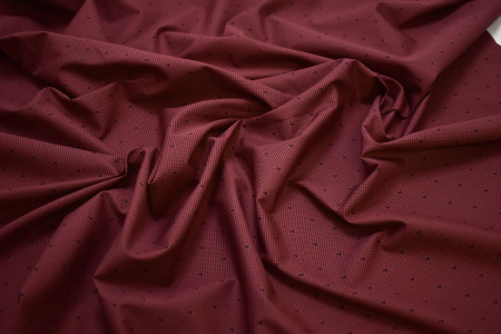 Рубашечная бордовая черная ткань геометрия W-132507