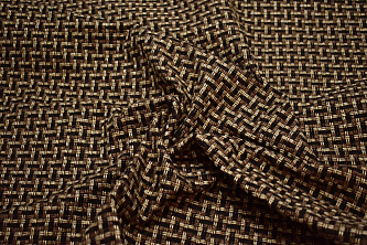 Обивочная рогожка коричневая черная W-131657