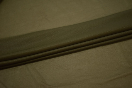 Сетка-стрейч подкладочная цвета хаки W-128575