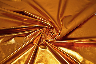 Парча-стрейч золотого цвета W-129013