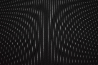 Костюмная черная серая ткань полоска W-132869