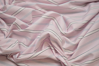Рубашечная розовая ткань полоска W-129566
