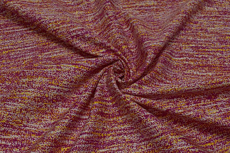 Скатертная ткань бордово-желтая с абстрактным узором W-133548