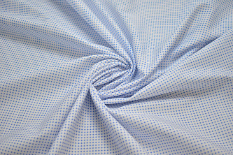 Рубашечная белая синяя ткань геометрия W-131553