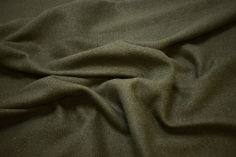 Пальтовая цвета хаки ткань W-127058