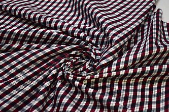 Рубашечная бордовая серая ткань полоска W-131895