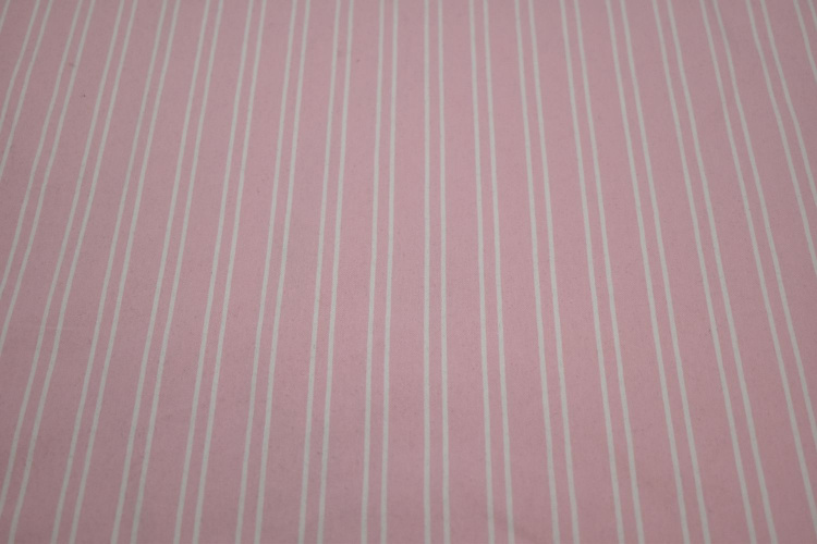 Хлопок с эластаном розовый белый полоска W-129902