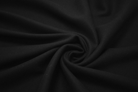 Пальтовая черная ткань W-130166