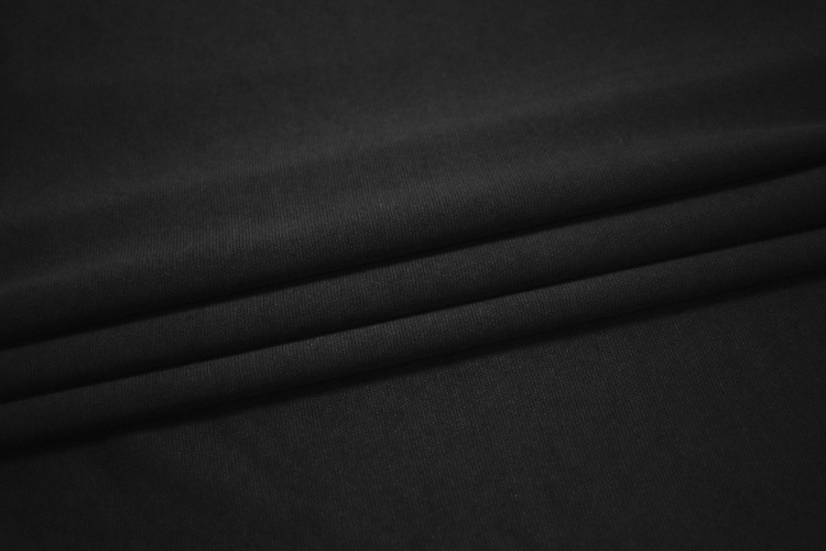 Пальтовая черная ткань W-130173