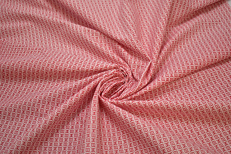 Рубашечная белая красная ткань геометрия W-132091