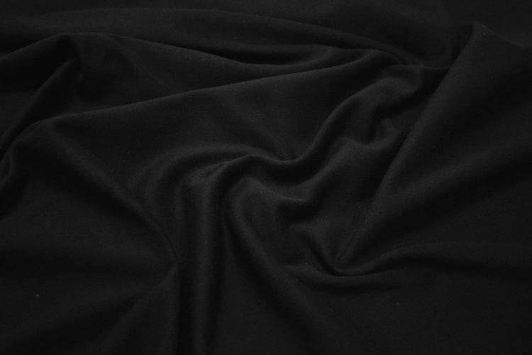 Пальтовая черная ткань W-129764