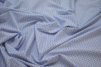 Рубашечная белая синяя ткань W-128036
