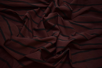 Костюмная ткань бордовая в полоску W-133170