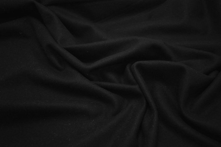 Пальтовая черная ткань W-129730