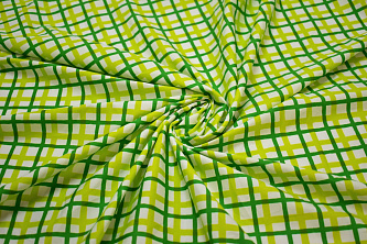 Рубашечная зеленая белая ткань полоска W-132880