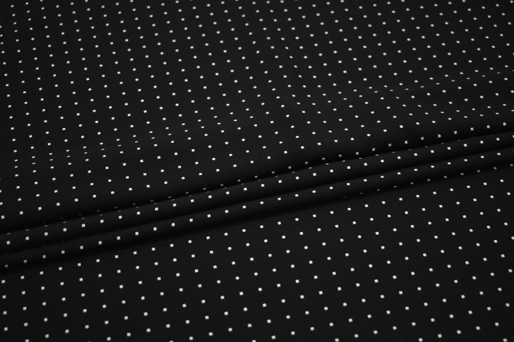 Плательная черная белая ткань геометрия W-132500