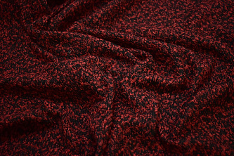 Костюмная букле красная черная ткань W-132867