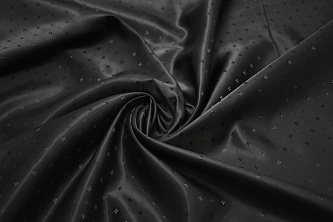 Подкладочная-жаккард черная ткань цветы W-132974