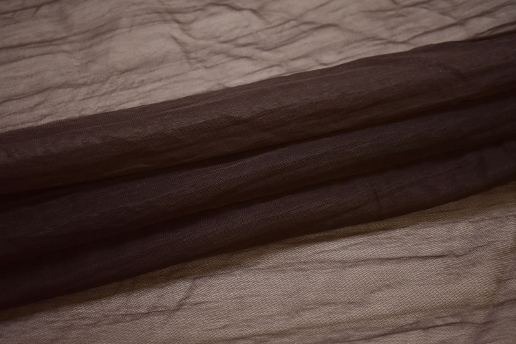 Сетка-стрейч подкладочная коричневая W-128696