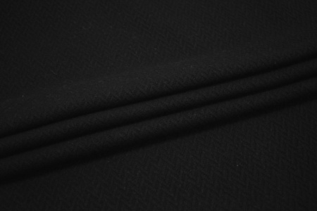 Пальтовая черная ткань W-129762