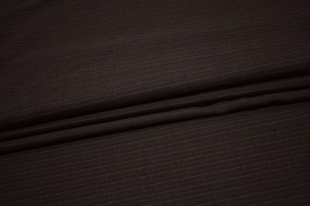 Костюмная коричневая ткань полоска W-132723