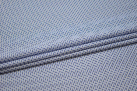 Рубашечная голубая синяя ткань круги W-130956