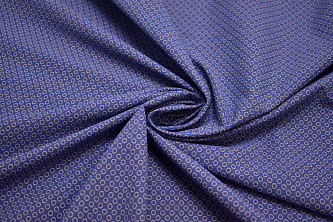 Рубашечная синяя ткань с узором W-129054