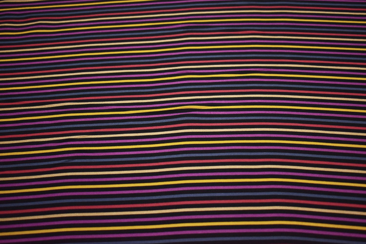 Плательная разноцветная ткань полоска W-132163