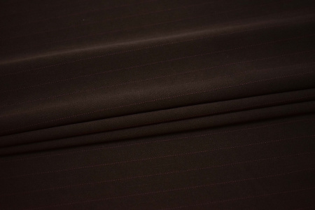 Костюмная коричневая ткань полоска W-133176