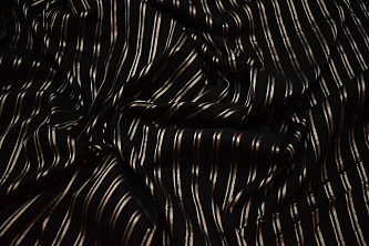 Рубашечная черно-золотая ткань полоска W-133232