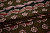 Костюмная коричневая терракотовая ткань пейсли W-133211