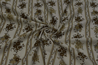 Скатертная ткань Цветы и полосы W-133819