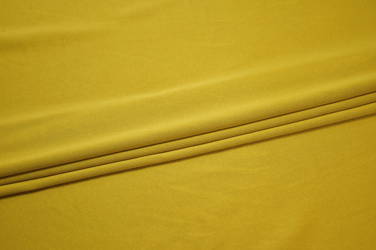 Трикотаж желтый коричневый W-128527