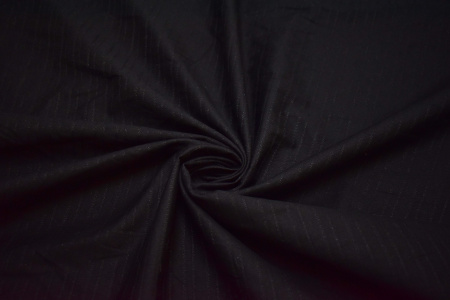 Костюмная черная ткань в полоску W-129480