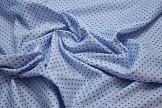 Рубашечная голубая ткань круги W-131555