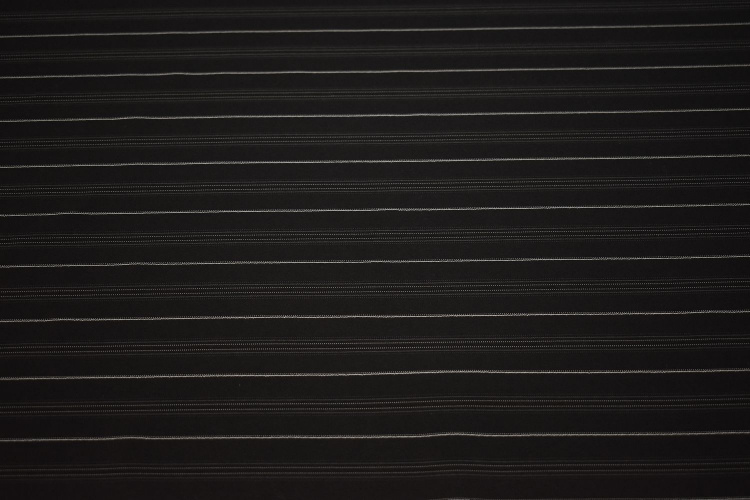 Плательная черная ткань полоска W-130409