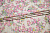 Жаккард белый с розовым желтым серым цветочным узором W-133184