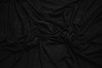 Трикотаж черный фактурный W-129956