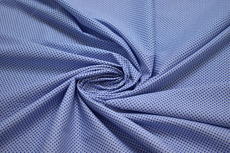 Рубашечная синяя белая ткань геометрия W-131552