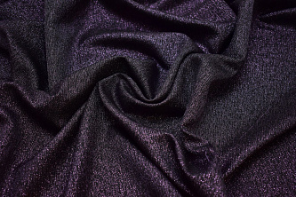Плательная черная фиолетовая ткань W-132688