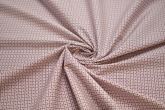 Рубашечная белая бордовая ткань геометрия W-132319