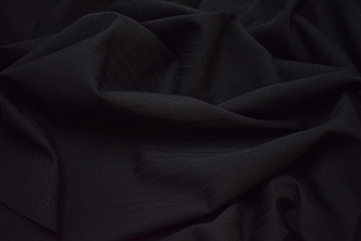 Костюмная ткань черная фактурная полоска W-132074