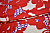 Трикотаж красно-белый цветочный узор W-131900